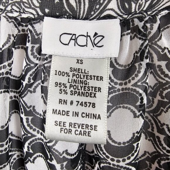 Whimsigoth Bohemian Black White Mosaic Pattern Summer Spring Hippy Dress CacheXS - Picture 13 of 14